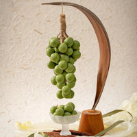 Green Grape Handmade Soap hanging as a realistic grape cluster in a fresh bathroom decor setting.