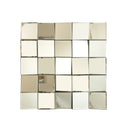 Front view of 24-inch modern entryway mirror and bench decorative cube wall mirror | Ace Decor