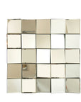 Front view of 24-inch modern entryway mirror and bench decorative cube wall mirror | Ace Decor