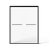 Straight-on front view of minimalist black-framed sliding doors for shower, size 60 x 70.