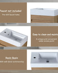 18'' Floating Bathroom Vanity with White Resin Sink & Soft-Close Door color: Imitative Oak