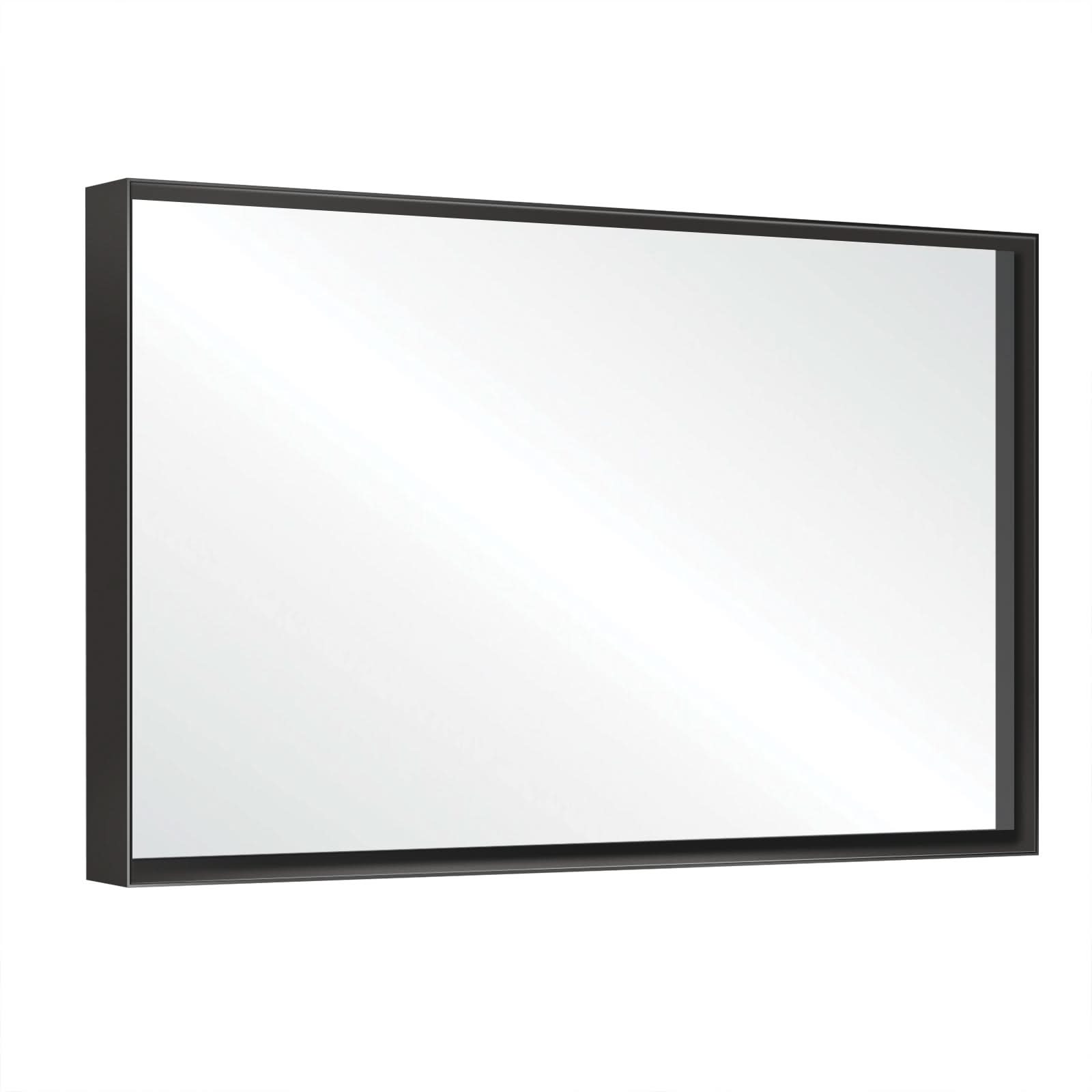 Noir 40'' Black Rectangular Metal Frame Mirror
