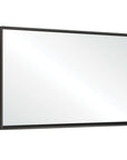 Glossy Black Rectangular Bathroom Mirror with Metal Frame size: 40 X 30