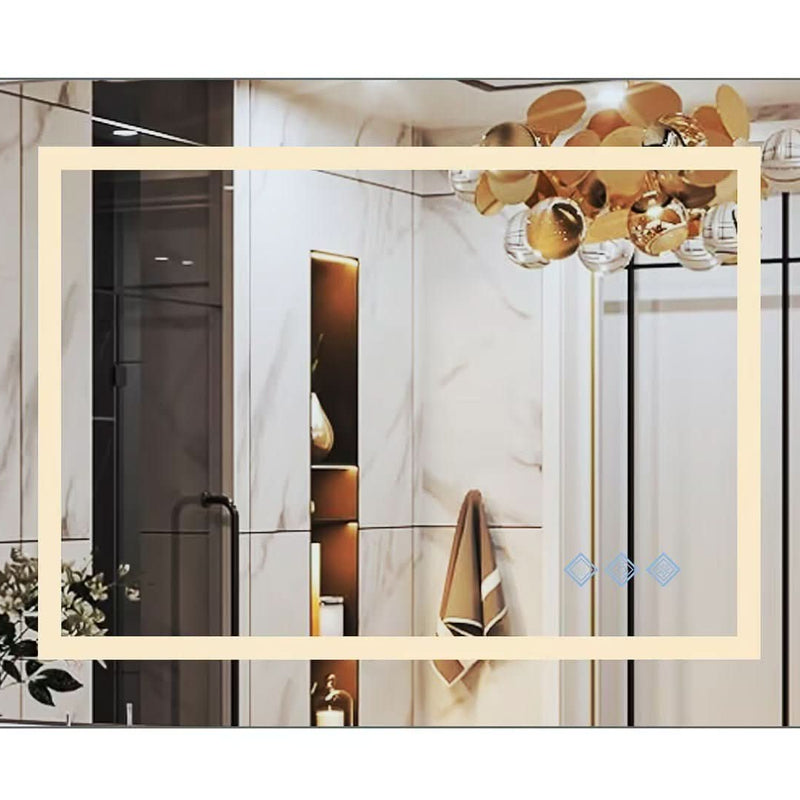 Optera 48" Brushed Silver LED Bathroom Mirror