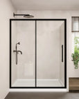 44"-48"/56"-60"W x 72"H Sliding Shower Door, Matte Black Frame with 1/4" Tempered Glass color: Matte Black