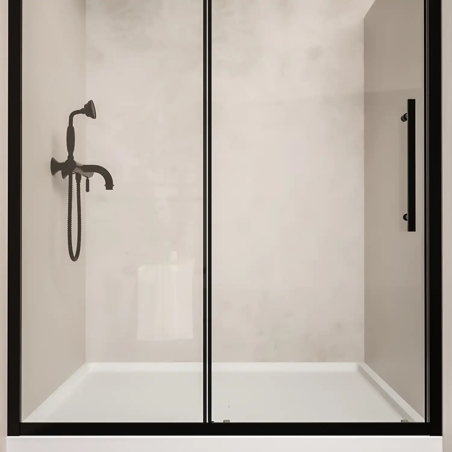 44&quot;-48&quot;/56&quot;-60&quot;W x 72&quot;H Sliding Shower Door, Matte Black Frame with 1/4&quot; Tempered Glass color: Matte Black