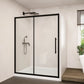 44"-48"/56"-60"W x 72"H Sliding Shower Door, Matte Black Frame with 1/4" Tempered Glass color: Matte Black