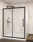 44"-48"/56"-60"W x 72"H Sliding Shower Door, Matte Black Frame with 1/4" Tempered Glass color: Matte Black