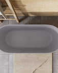 Stone Resin Freestanding Soaking Bathtub  color:Matte Gray