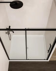 44"-48"/56"-60"W x 72"H Sliding Shower Door, Matte Black Frame with 1/4" Tempered Glass color: Matte Black