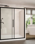 44"-48"/56"-60"W x 72"H Sliding Shower Door, Matte Black Frame with 1/4" Tempered Glass color: Matte Black