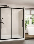 44"-48"/56"-60"W x 72"H Sliding Shower Door, Matte Black Frame with 1/4" Tempered Glass color: Matte Black