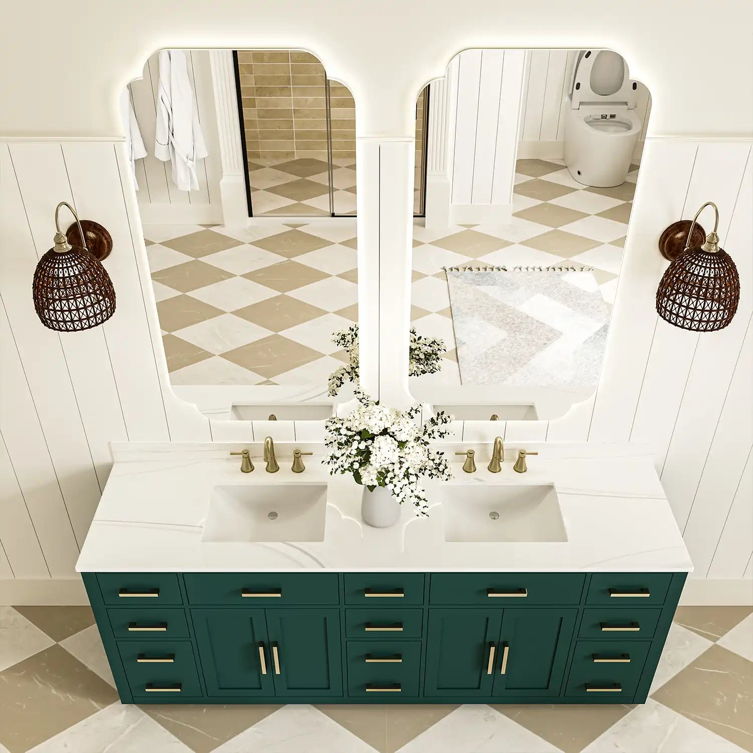 Breshia Series 84&quot; Bathroom Vanity with Double Sink