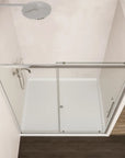 44"-48"/56"-60"W x 72"H Sliding Shower Door, Matte Black Frame with 1/4" Tempered Glass color: Chrome