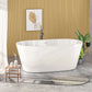 Modern Acrylic Freestanding Soaking Tub with Chrome Overflow and Drain color: White