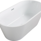 Modern Acrylic Freestanding Soaking Tub with Chrome Overflow and Drain color: White