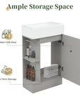 Bathroom Vanity Cabinet with Sink Two-tier ShelfCOLOR:grey