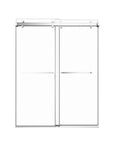 Gorgeous Double Sliding Frameless Shower Door With 3/8 Inch Clear Glass color:chrome