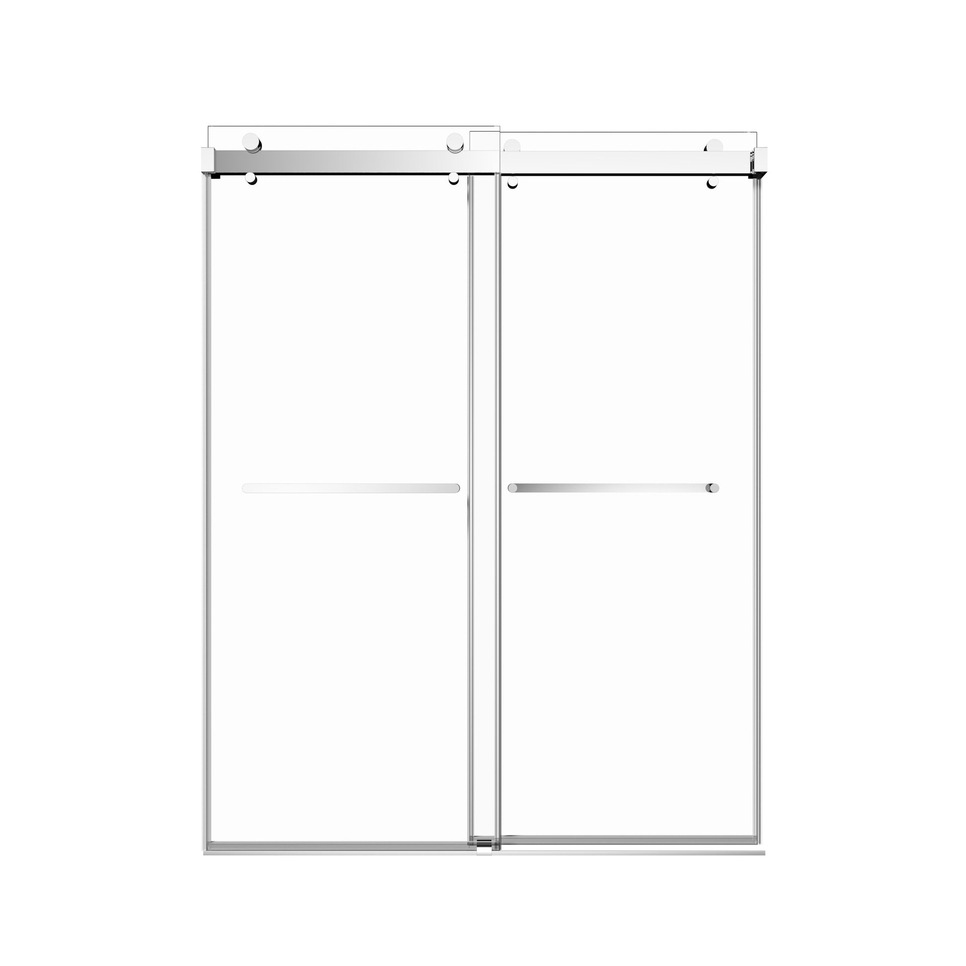 Gorgeous Double Sliding Frameless Shower Door With 3/8 Inch Clear Glass color:chrome