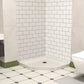 Corner Drain Neo-Angle Shower Base for Tile color:White