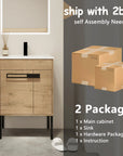 24" freestanding bathroom vanity with sink shipped in two packages with cabinet, sink, and hardware included | Ace Decor