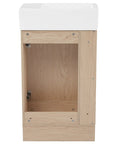 18.6" oak finish bathroom vanity, rear view | Ace Decor