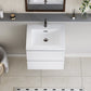 Floating Bathroom Vanity with Resin Top Basin & Soft Close Drawers - Modern Wall-Mounted Storage Cabinet color:White