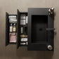 30" x 20" x 22" Modern Wall-Mounted Bathroom Vanity with Sink & Storage color: Black + Dark Walnut