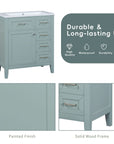 bathroom cabinet with drawers color:green