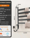 Velin Smart Control gunmetal gray electric towel warmer for bathroom with WiFi and IPX5 waterproof rating | Ace Decor