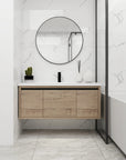 Walden Series 47" Modern Wall-Mounted Bathroom Vanity with Integrated Sink in Imitative Oak