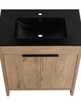 Havenoak Series 30" Imitative Oak Freestanding Bathroom Vanity with Black Integrated Sink