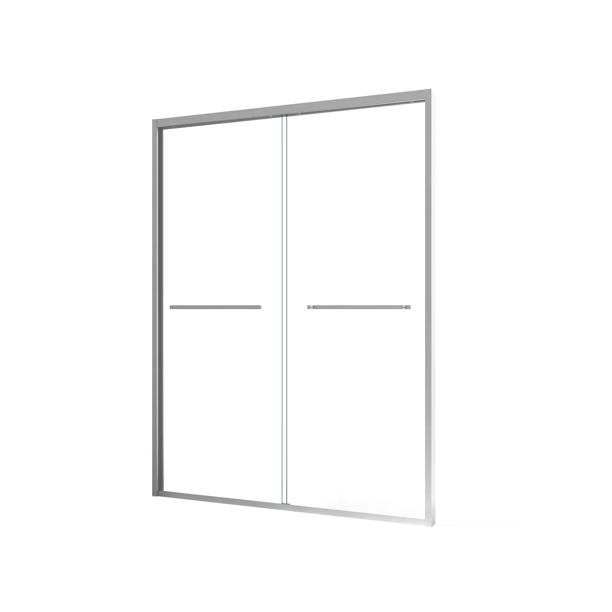 Minimalist 60 x 70 framed glass shower door with clear panels and metal frame | Ace Decor