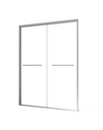 Minimalist 60 x 70 framed glass shower door with clear panels and metal frame | Ace Decor