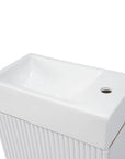 18.6" tiny vanity bathroom integrated sink detail | Ace Decor