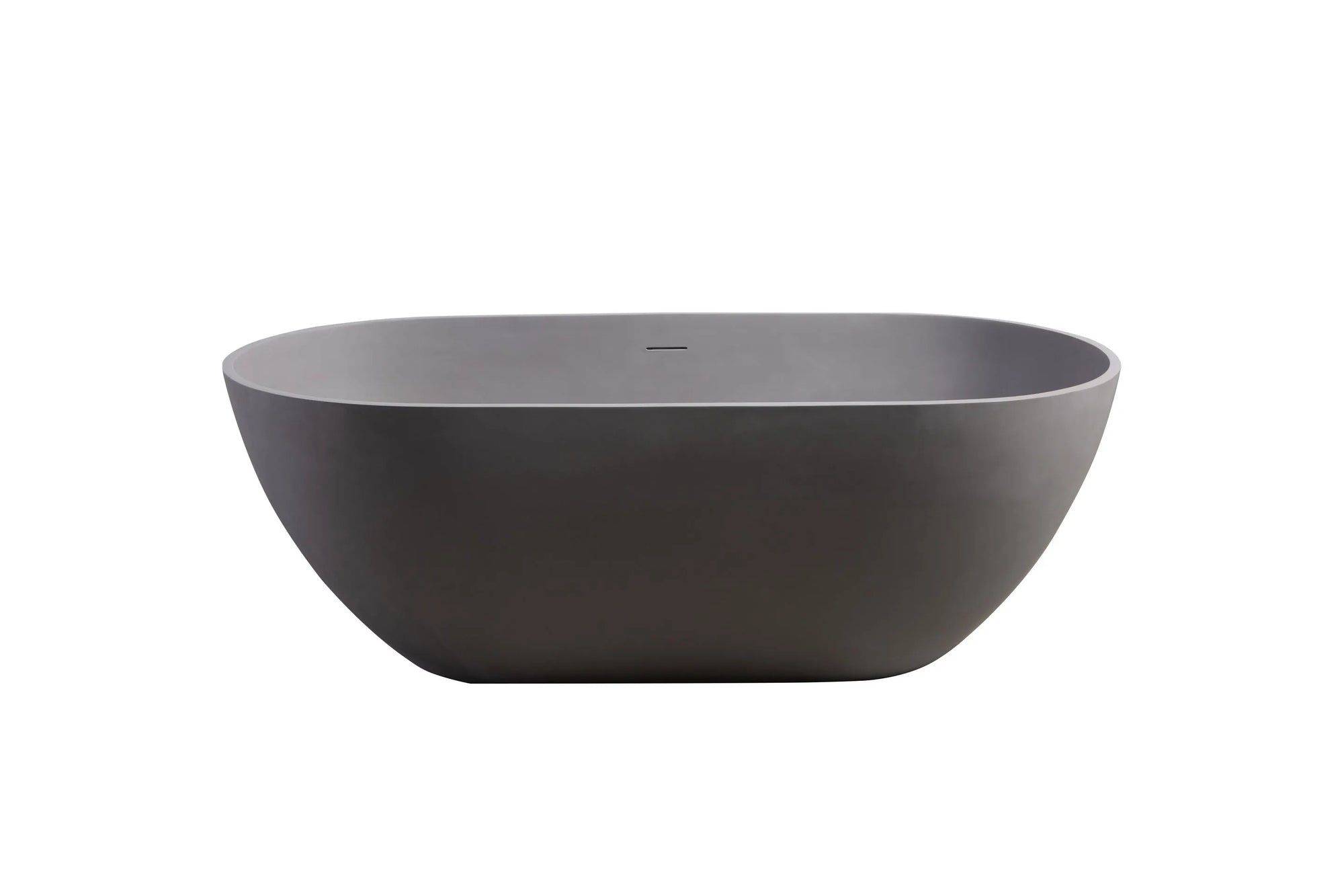 Nectar Series 63" Matte Gray Stone Resin Freestanding Soaking Bathtub