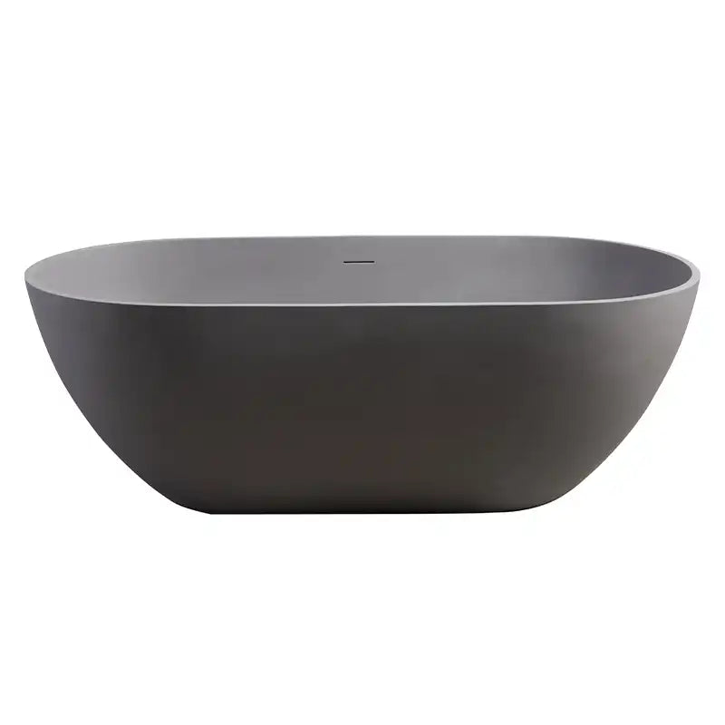 Stone Resin Freestanding Soaking Bathtub  color:Matte Gray