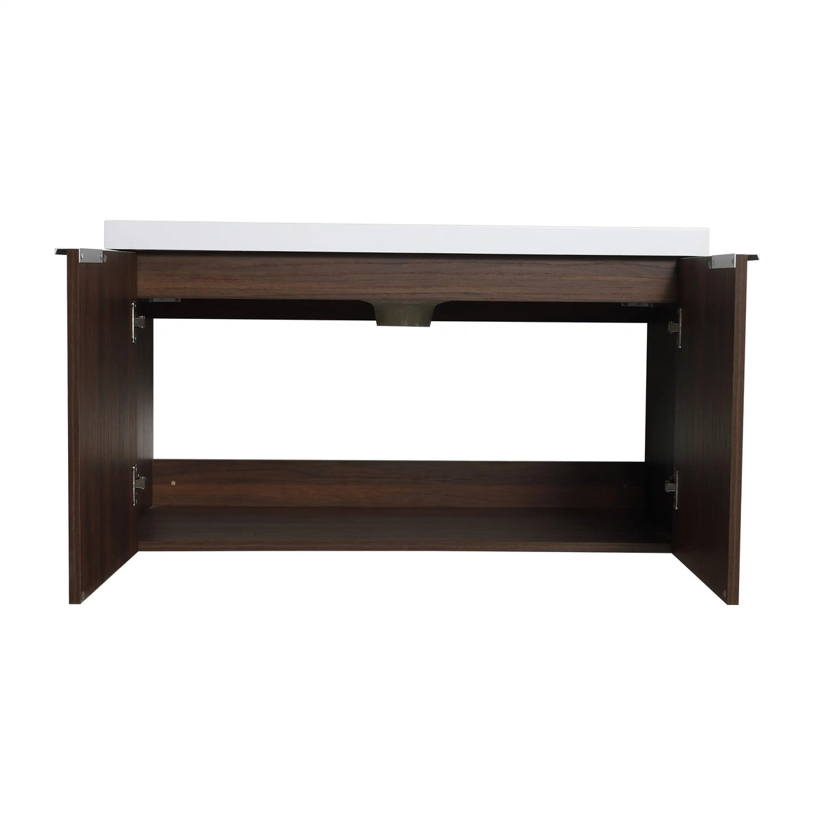 Front view of the Monterey 36 inch bathroom vanity showing ample storage space.
