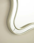 Close-up curved PU frame detail on a 32" x 24" rectangular modern mirror | Ace Decor