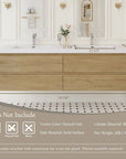 TerraLine 72" black floating vanity specifications with dimensions, weight and materials.