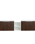 Monterey Series 72" Double Floating Bathroom Vanity in California Walnut with Side Cabinet and Integrated Sink
