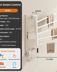 Orven Smart Control white towel rack heater with touchscreen display and WiFi compatibility | Ace Decor