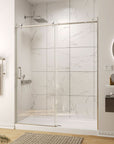 Sliding Shower Doors Stainless Steel Frameless color:Chrome