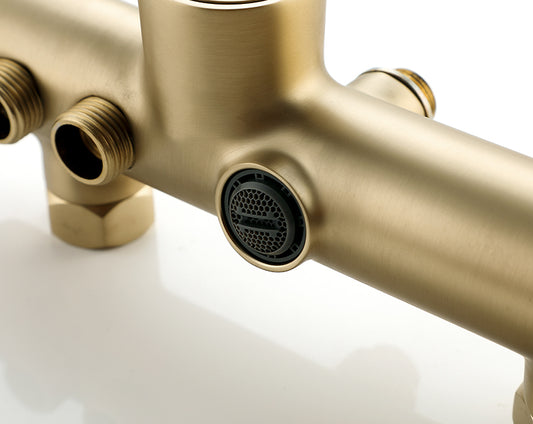 Copper Shower Faucet Set - 5-Function Handheld color:Brushed Gold
