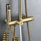 Copper Shower Faucet Set - 5-Function Handheld color:Brushed Gold