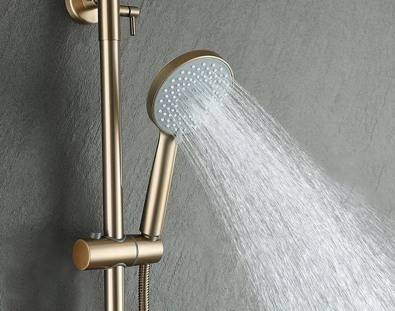 Copper Shower Faucet Set - 5-Function Handheld color:Brushed Gold