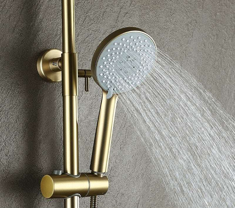 Copper Shower Faucet Set - 5-Function Handheld color:Brushed Gold