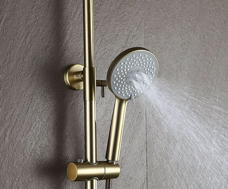 Copper Shower Faucet Set - 5-Function Handheld color:Brushed Gold