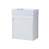 18'' Pure White Floating Bathroom Vanity with White Resin Sink & Soft-Close Cabinet