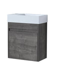 Aeris Series 18" Wall-Mounted Bathroom Vanity with Integrated Sink, Plaid Grey Oak